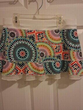 SOFIBELLA Multi-Color Tennis Skort Geometric Print